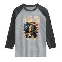 250 Years of Freedom George Washington Rock Star Raglan Shirt Funny Electric Guitar Player Vintage American Flag 1776 to 2026 Semiquincentennial