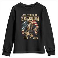 250 Years of Freedom George Washington Rock Star Youth Sweatshirt Funny Electric Guitar Player Vintage American Flag 1776 to 2026 Semiquincentennial
