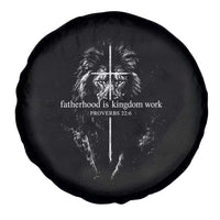 Christian Dad Lion of Judah Cross Spiritual Warrior Spare Tire Cover Fatherhood Is Kingdom Work Proverbs 22:6 Religious Fathers Day