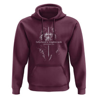 Christian Dad Lion of Judah Cross Spiritual Warrior Hoodie Fatherhood Is Kingdom Work Proverbs 22:6 Religious Fathers Day