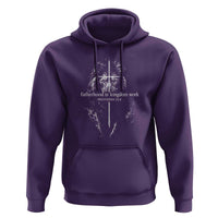 Christian Dad Lion of Judah Cross Spiritual Warrior Hoodie Fatherhood Is Kingdom Work Proverbs 22:6 Religious Fathers Day