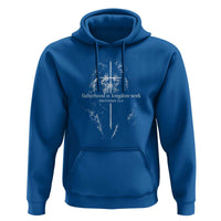 Christian Dad Lion of Judah Cross Spiritual Warrior Hoodie Fatherhood Is Kingdom Work Proverbs 22:6 Religious Fathers Day