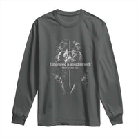 Christian Dad Lion of Judah Cross Spiritual Warrior Long Sleeve Shirt Fatherhood Is Kingdom Work Proverbs 22:6 Religious Fathers Day
