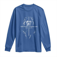 Christian Dad Lion of Judah Cross Spiritual Warrior Long Sleeve Shirt Fatherhood Is Kingdom Work Proverbs 22:6 Religious Fathers Day