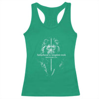 Christian Dad Lion of Judah Cross Spiritual Warrior Racerback Tank Top Fatherhood Is Kingdom Work Proverbs 22:6 Religious Fathers Day
