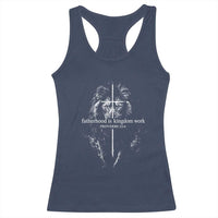 Christian Dad Lion of Judah Cross Spiritual Warrior Racerback Tank Top Fatherhood Is Kingdom Work Proverbs 22:6 Religious Fathers Day