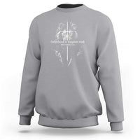 Christian Dad Lion of Judah Cross Spiritual Warrior Sweatshirt Fatherhood Is Kingdom Work Proverbs 22:6 Religious Fathers Day