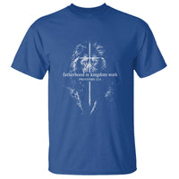Christian Dad Lion of Judah Cross Spiritual Warrior T Shirt Fatherhood Is Kingdom Work Proverbs 22:6 Religious Fathers Day