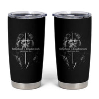 Christian Dad Lion of Judah Cross Spiritual Warrior Tumbler Cup Fatherhood Is Kingdom Work Proverbs 22:6 Religious Fathers Day