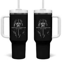 Christian Dad Lion of Judah Cross Spiritual Warrior Tumbler With Handle Fatherhood Is Kingdom Work Proverbs 22:6 Religious Fathers Day
