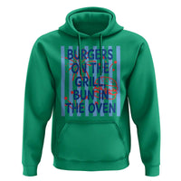 Patriotic 4th of July Pregnancy Announcement Preppy Style Hoodie Burgers On The Grill Bun In The Oven Summer BBQ