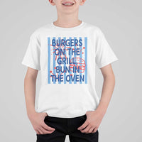 Patriotic 4th of July Pregnancy Announcement Preppy Style T Shirt For Kid Burgers On The Grill Bun In The Oven Summer BBQ