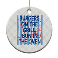 Patriotic 4th of July Pregnancy Announcement Preppy Style Ceramic Ornament Burgers On The Grill Bun In The Oven Summer BBQ