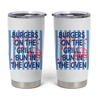Patriotic 4th of July Pregnancy Announcement Preppy Style Tumbler Cup Burgers On The Grill Bun In The Oven Summer BBQ