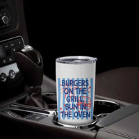 Patriotic 4th of July Pregnancy Announcement Preppy Style Tumbler Cup Burgers On The Grill Bun In The Oven Summer BBQ