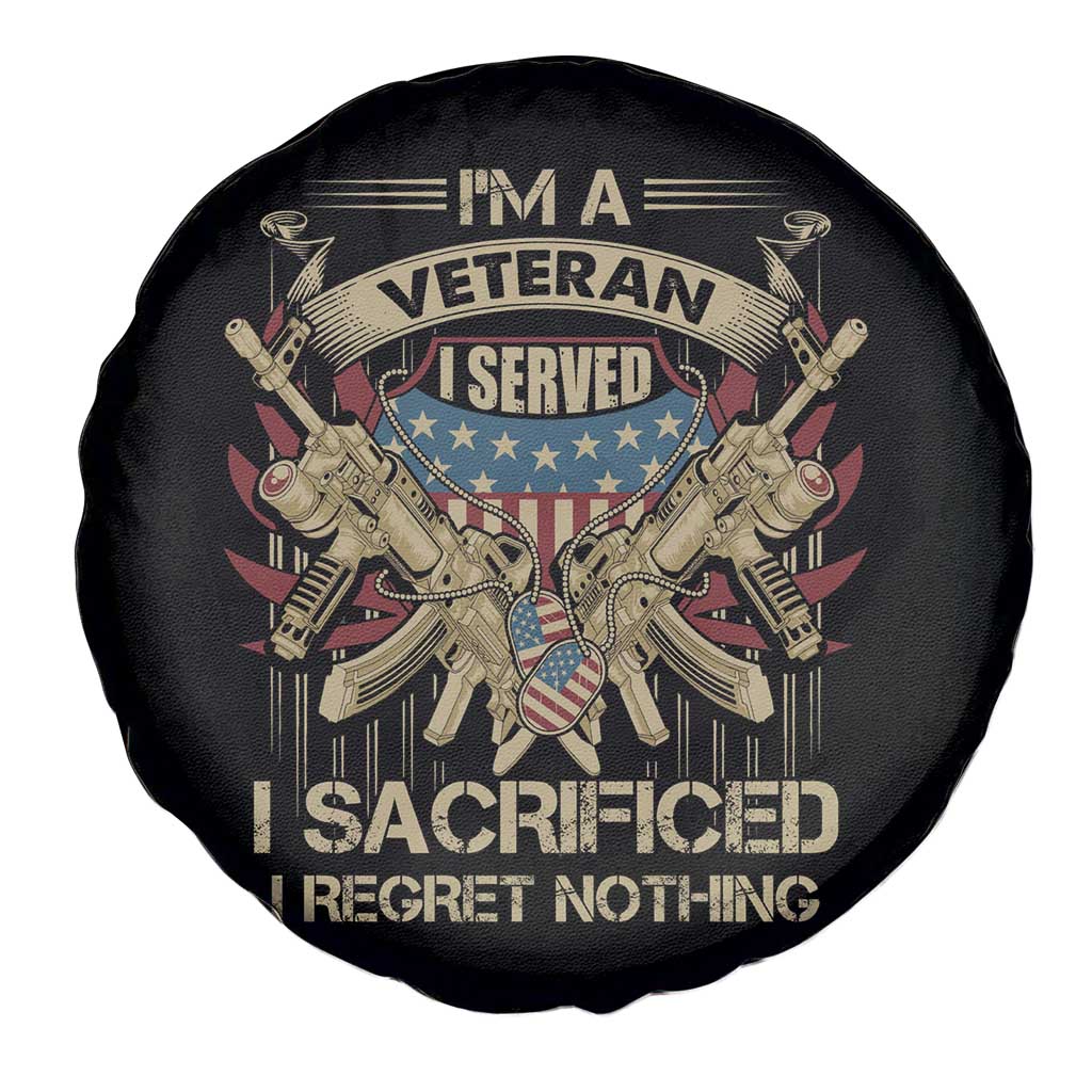 American Veteran Spare Tire Cover Patriot I Served I Sacrificed I Regret Nothing I'm A Veteran