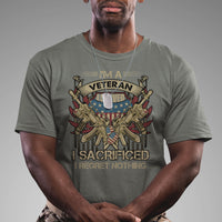American Veteran T Shirt Patriot I Served I Sacrificed I Regret Nothing I'm A Veteran - Wonder Print Shop
