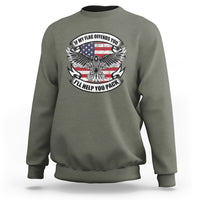 American Patriotic Sweatshirt If My Flag Offends You I'll Help You Pack American Flag Bald Eagle - Wonder Print Shop