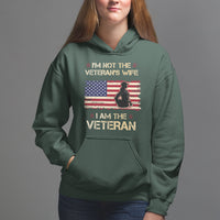 Female Veteran Hoodie I'm Not The Veteran's Wife I Am The Veteran American Flag - Wonder Print Shop