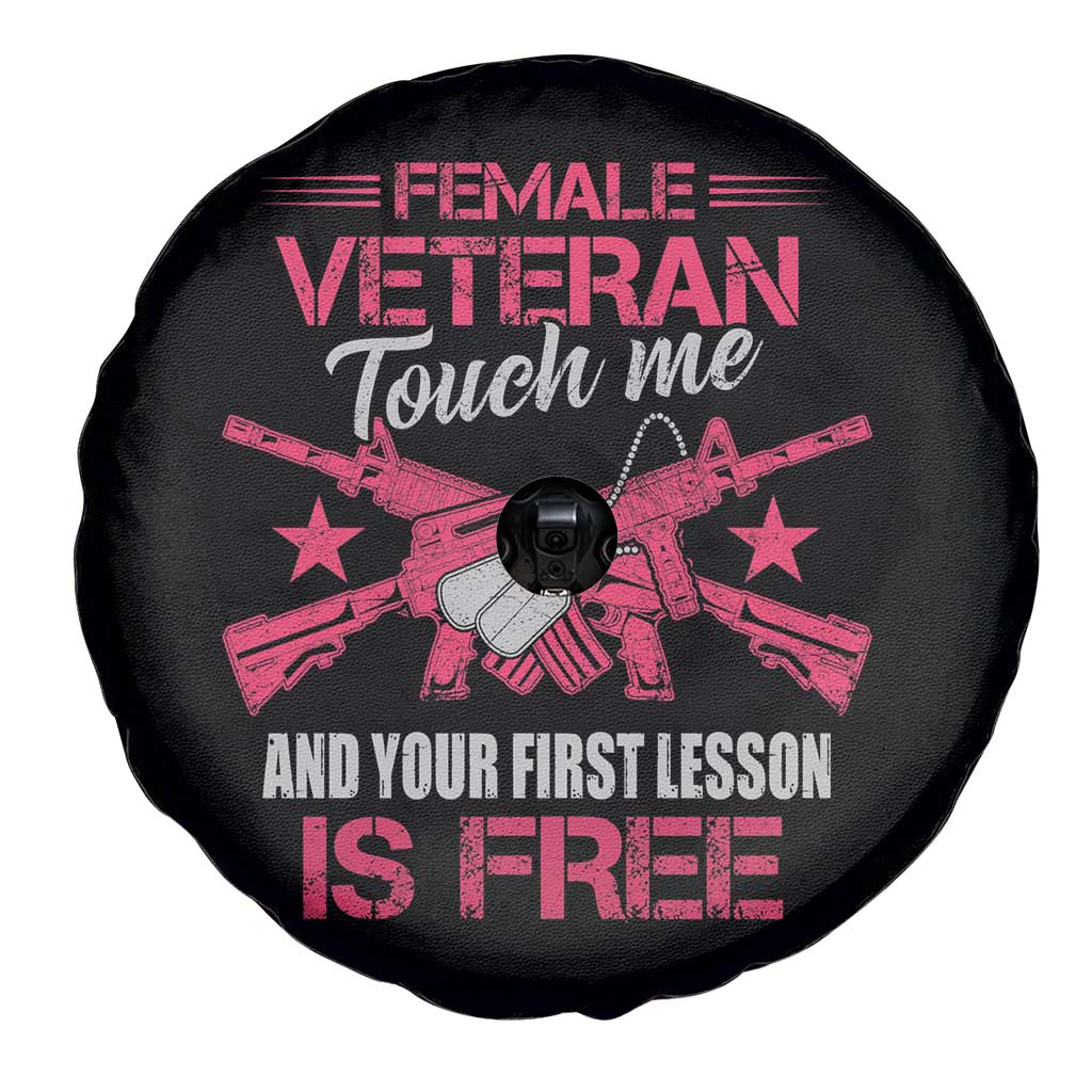 Female Veteran Spare Tire Cover Touch Me And Your First Lesson Is Free Strong Women Dog Tags
