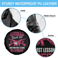 Female Veteran Spare Tire Cover Touch Me And Your First Lesson Is Free Strong Women Dog Tags