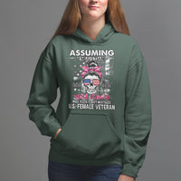 Female Veteran Hoodie Assuming I'm Just An Old Lady Was Your First Mistake American Messy Bun - Wonder Print Shop
