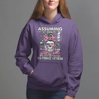 Female Veteran Hoodie Assuming I'm Just An Old Lady Was Your First Mistake American Messy Bun - Wonder Print Shop