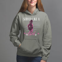 Female Veteran Hoodie Served Like A Girl American Flag US Pride - Wonder Print Shop