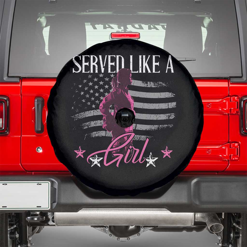 Female Veteran Spare Tire Cover Served Like A Girl American Flag US Pride