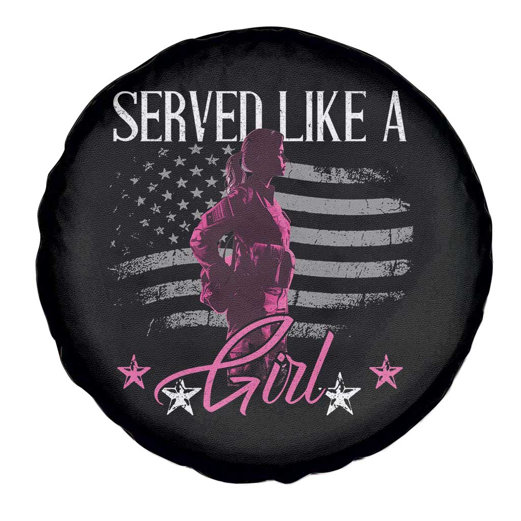 Female Veteran Spare Tire Cover Served Like A Girl American Flag US Pride
