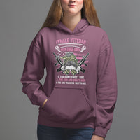 Female Veteran Hoodie With Three Sides But The Side You Never Want To See Army Messy Bun - Wonder Print Shop
