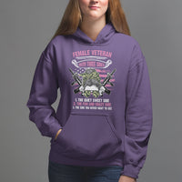 Female Veteran Hoodie With Three Sides But The Side You Never Want To See Army Messy Bun - Wonder Print Shop