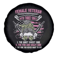 Female Veteran Spare Tire Cover With Three Sides But The Side You Never Want To See Army Messy Bun