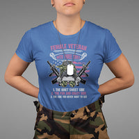Female Veteran T Shirt With Three Sides But The Side You Never Want To See Army Messy Bun - Wonder Print Shop