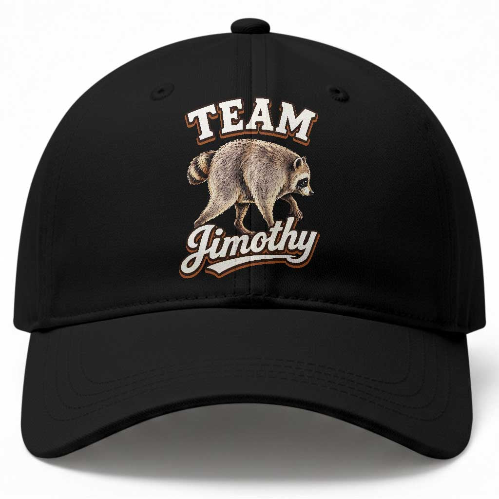 Team Jimothy Funny Viral Seattle Raccoon Legend Baseball Cap Trash Panda Meme Vintage Sports Style Graphic