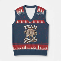 Team Jimothy Funny Viral Seattle Raccoon Legend V-Neck Knit Sweater Vest Trash Panda Meme Vintage Sports Style Graphic
