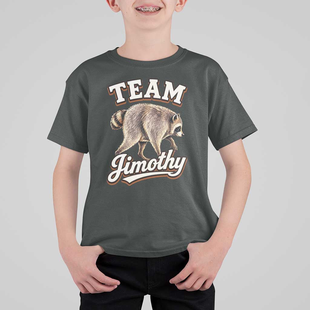 Team Jimothy Funny Viral Seattle Raccoon Legend T Shirt For Kid Trash Panda Meme Vintage Sports Style Graphic