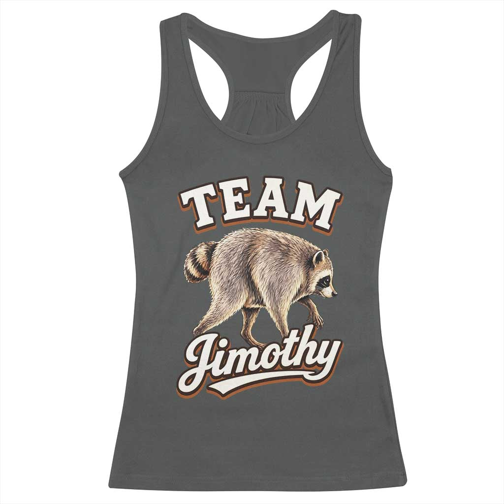 Team Jimothy Funny Viral Seattle Raccoon Legend Racerback Tank Top Trash Panda Meme Vintage Sports Style Graphic