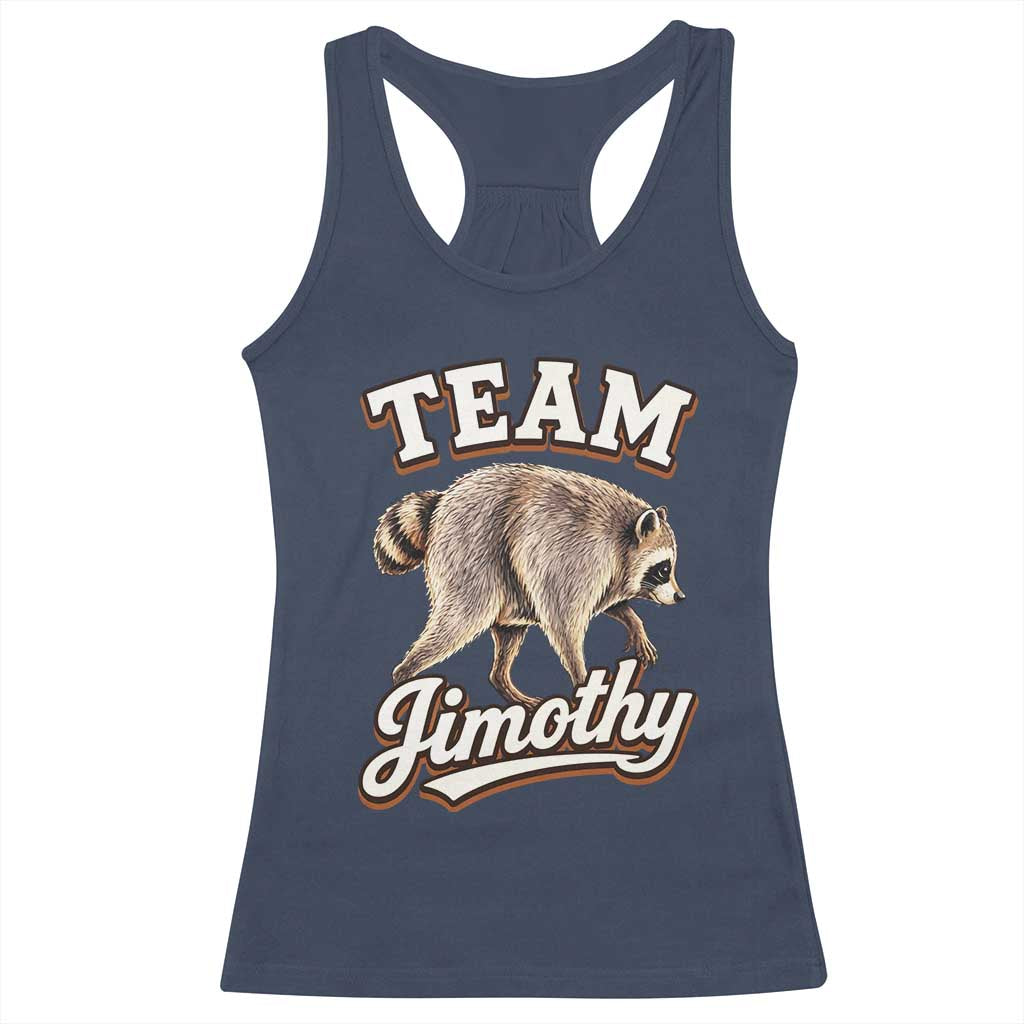 Team Jimothy Funny Viral Seattle Raccoon Legend Racerback Tank Top Trash Panda Meme Vintage Sports Style Graphic
