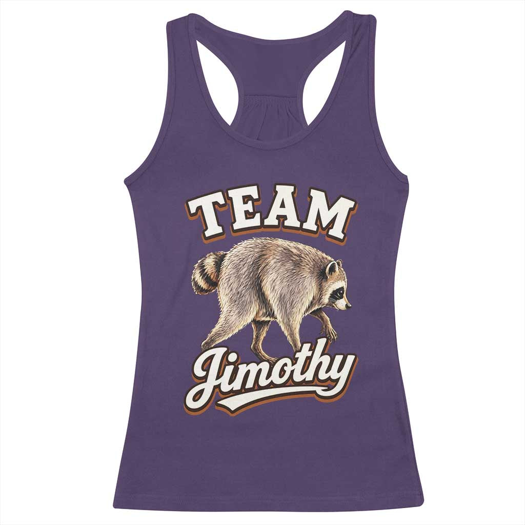 Team Jimothy Funny Viral Seattle Raccoon Legend Racerback Tank Top Trash Panda Meme Vintage Sports Style Graphic