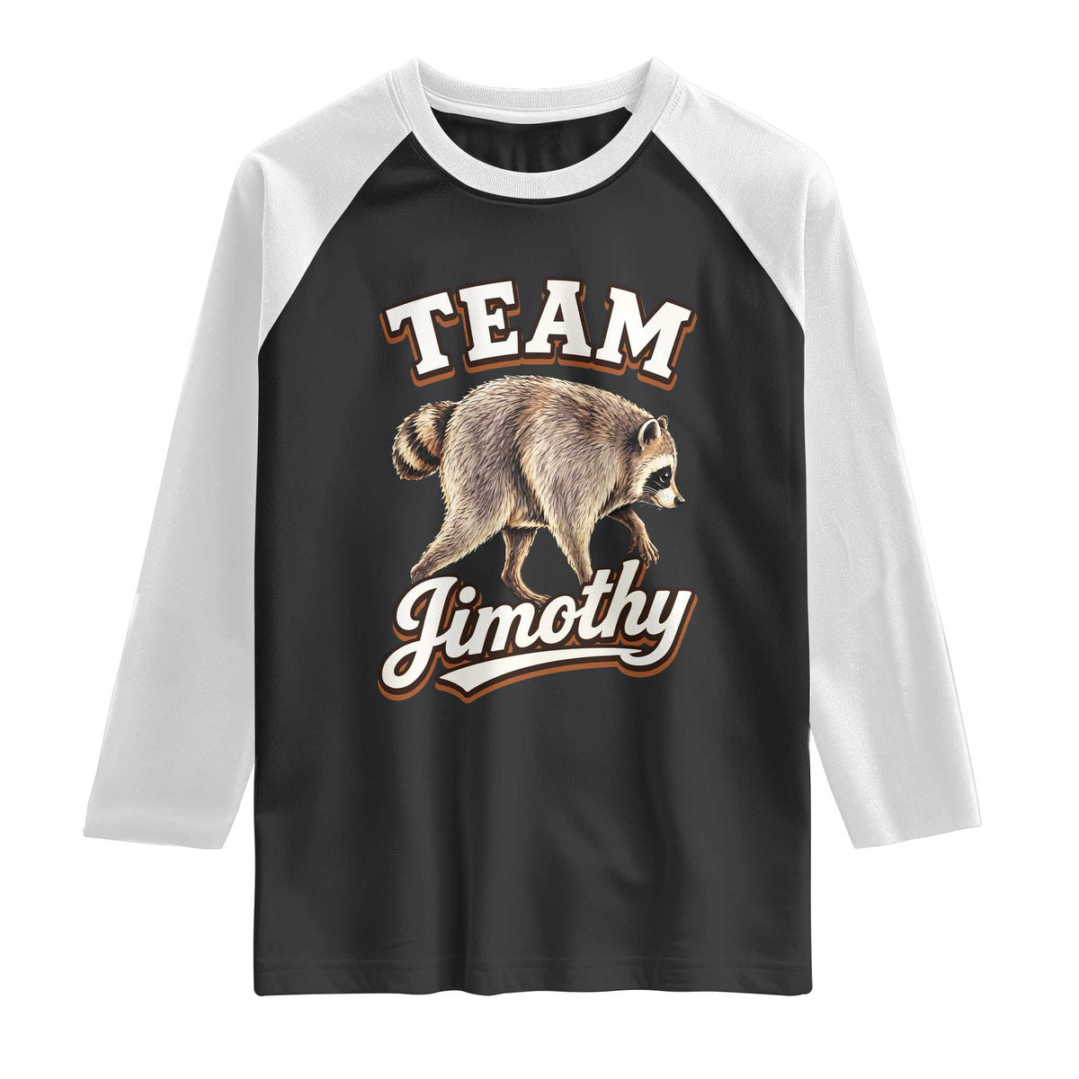 Team Jimothy Funny Viral Seattle Raccoon Legend Raglan Shirt Trash Panda Meme Vintage Sports Style Graphic