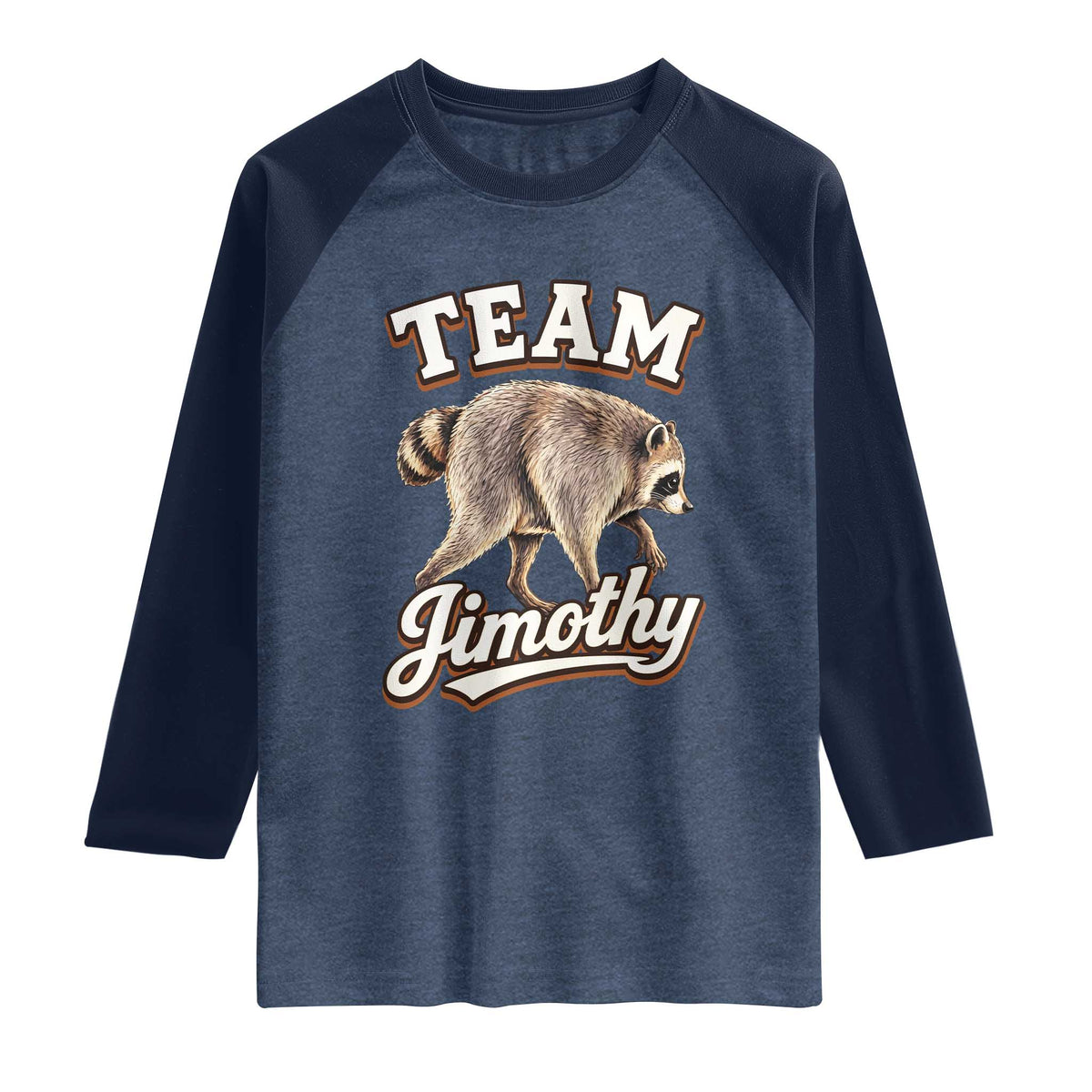 Team Jimothy Funny Viral Seattle Raccoon Legend Raglan Shirt Trash Panda Meme Vintage Sports Style Graphic