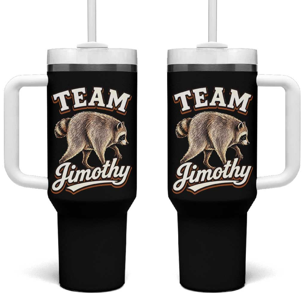Team Jimothy Funny Viral Seattle Raccoon Legend Tumbler With Handle Trash Panda Meme Vintage Sports Style Graphic