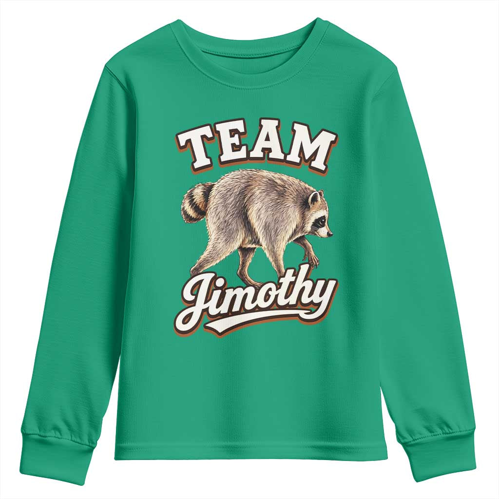 Team Jimothy Funny Viral Seattle Raccoon Legend Youth Sweatshirt Trash Panda Meme Vintage Sports Style Graphic