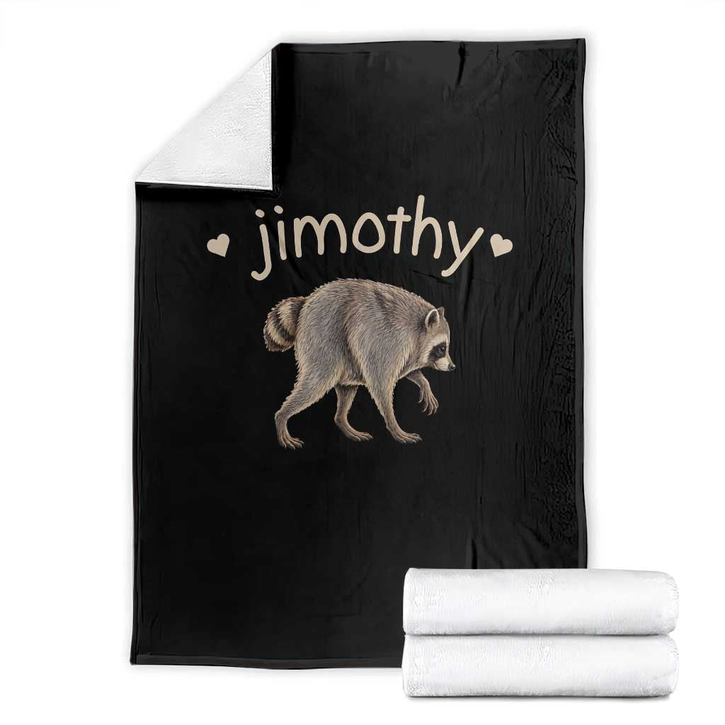 Cute Jimothy the Raccoon Heart Graphic Throw Blanket Viral Seattle Trash Panda Meme