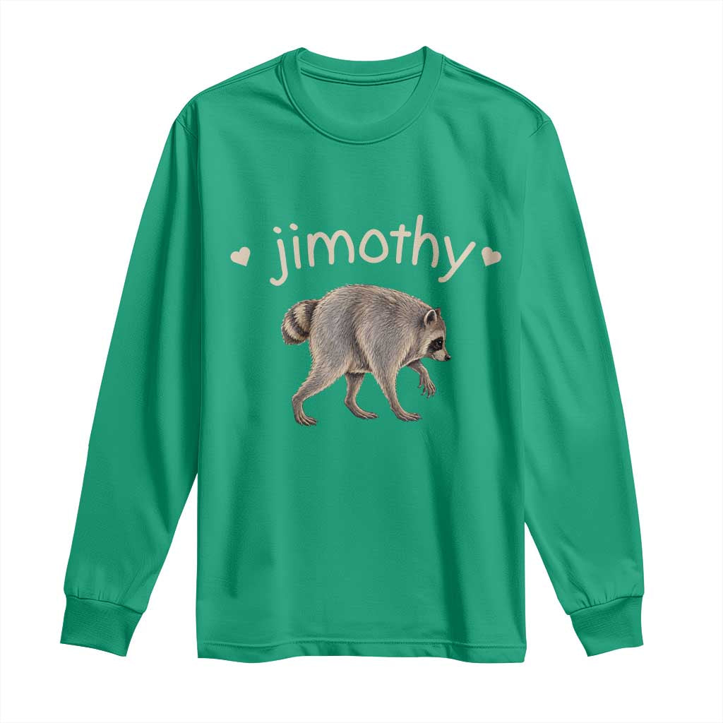 Cute Jimothy the Raccoon Heart Graphic Long Sleeve Shirt Viral Seattle Trash Panda Meme