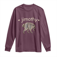 Cute Jimothy the Raccoon Heart Graphic Long Sleeve Shirt Viral Seattle Trash Panda Meme