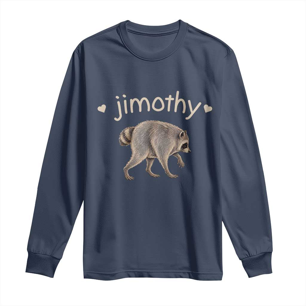 Cute Jimothy the Raccoon Heart Graphic Long Sleeve Shirt Viral Seattle Trash Panda Meme