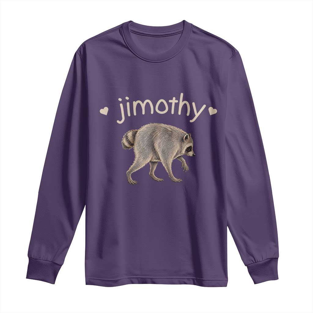 Cute Jimothy the Raccoon Heart Graphic Long Sleeve Shirt Viral Seattle Trash Panda Meme