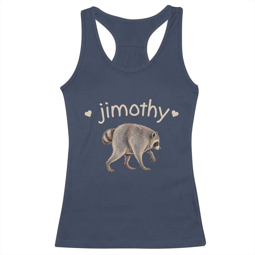 Cute Jimothy the Raccoon Heart Graphic Racerback Tank Top Viral Seattle Trash Panda Meme
